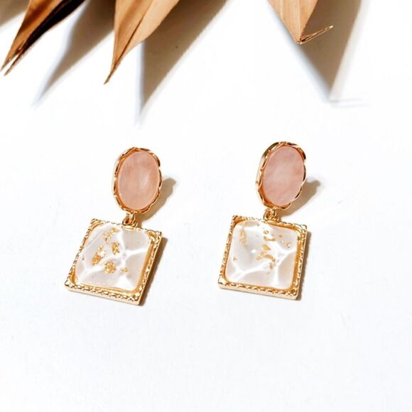 Geo crystal drop earrings #1084 - Picture 1 of 3